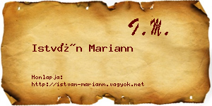 István Mariann névjegykártya