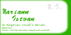 mariann istvan business card